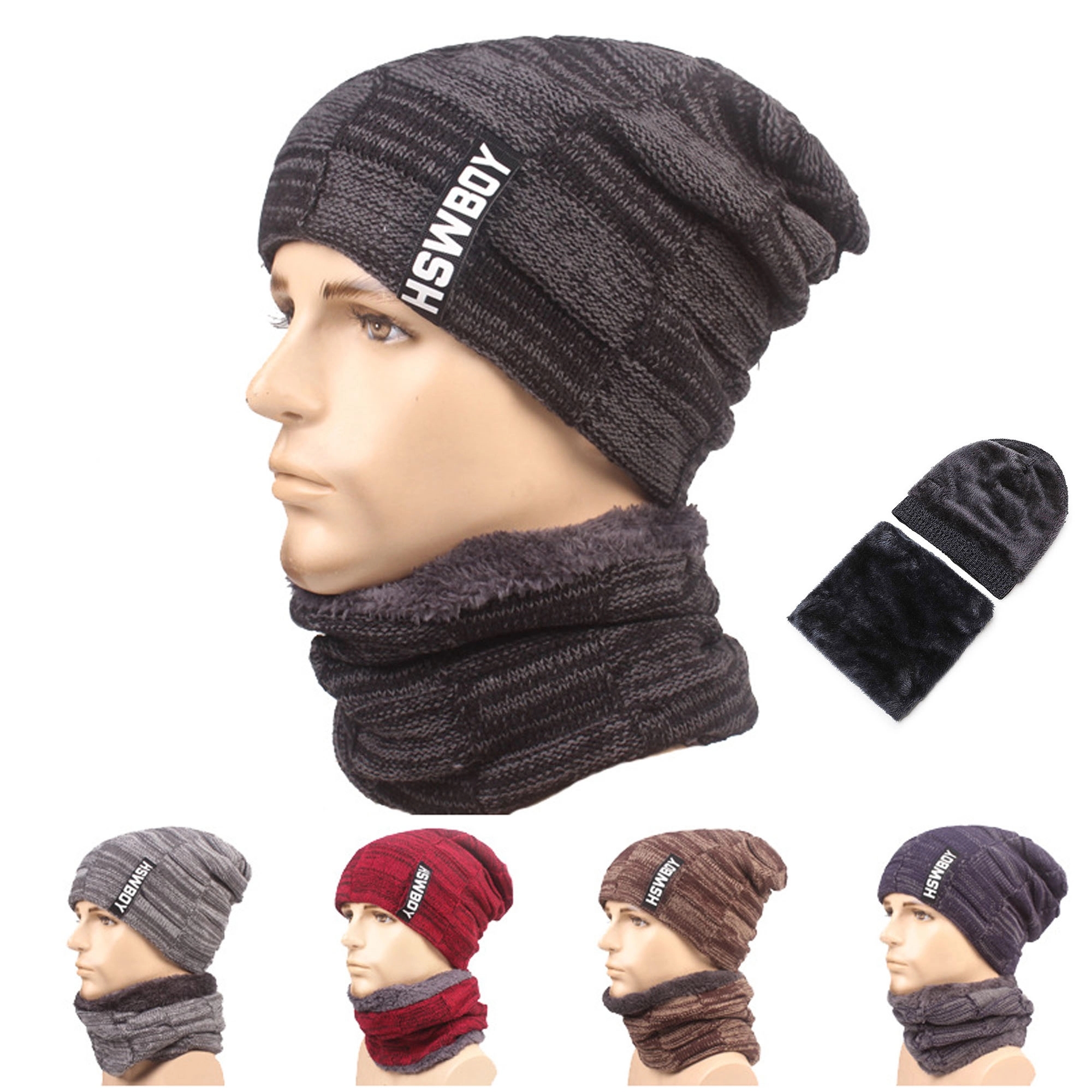 Winter Beanie Hat Scarf Set 1