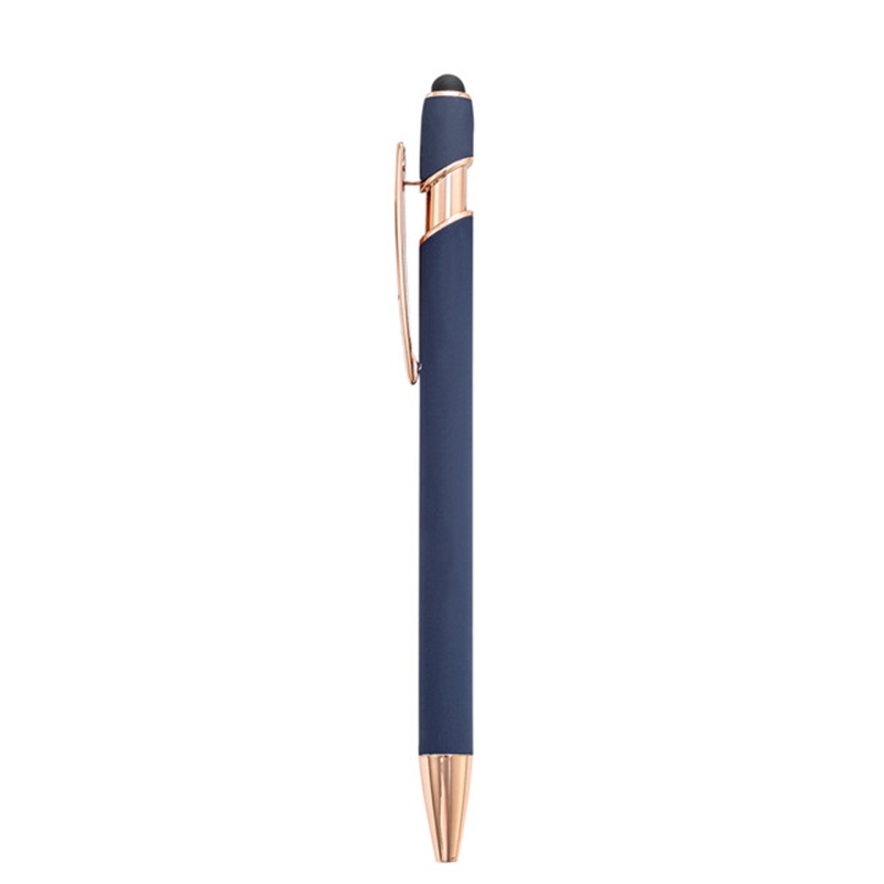 Rose Gold Soft-Touch Metallic Pen W/ Stylus 16