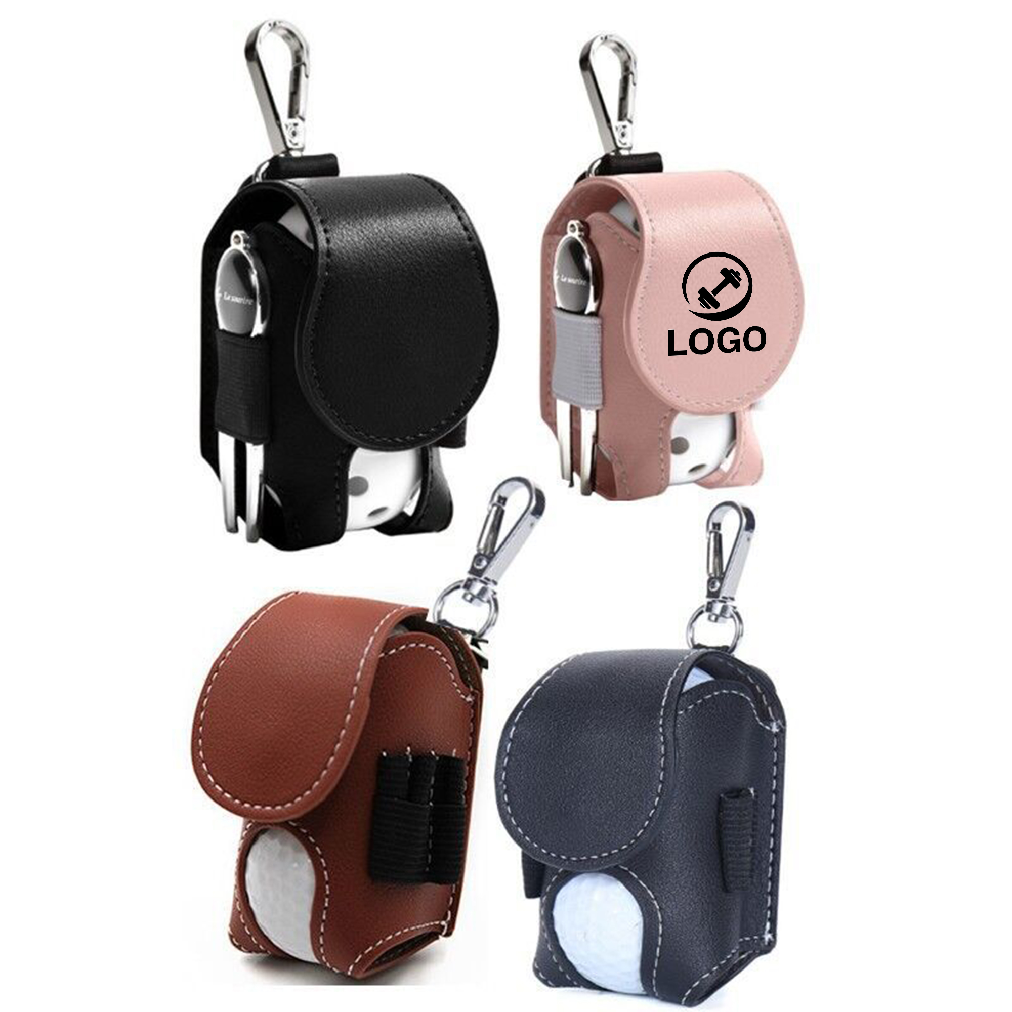 Leather Golf Ball Waist Bag Holder 3