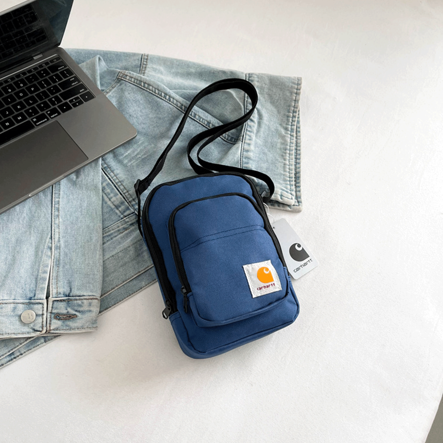 Stylish Durable Polyester Crossbody Bag W/ Key Fob 16