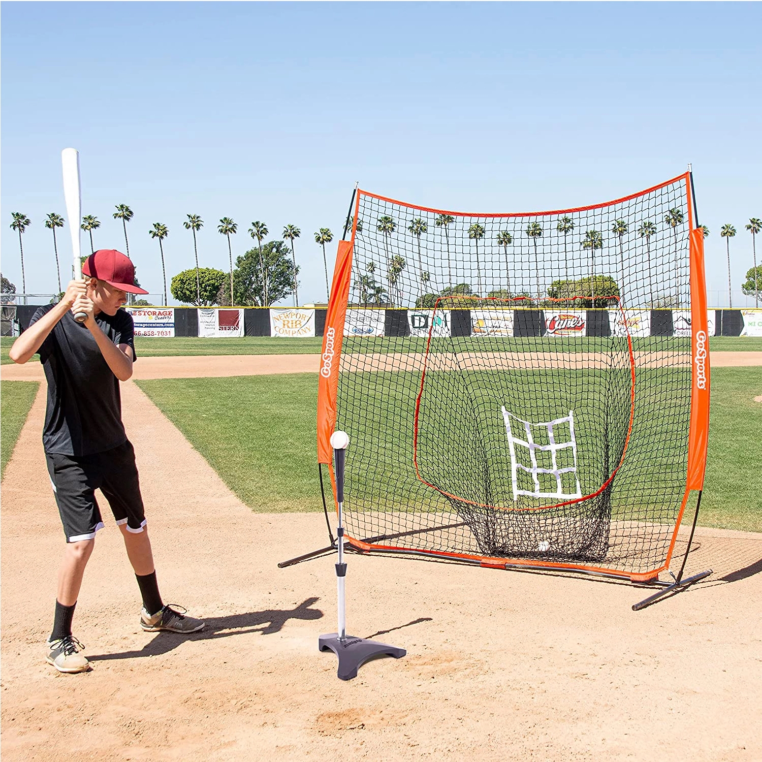 Baseball Practice Hitting Pitching Net With Bow Frame 4