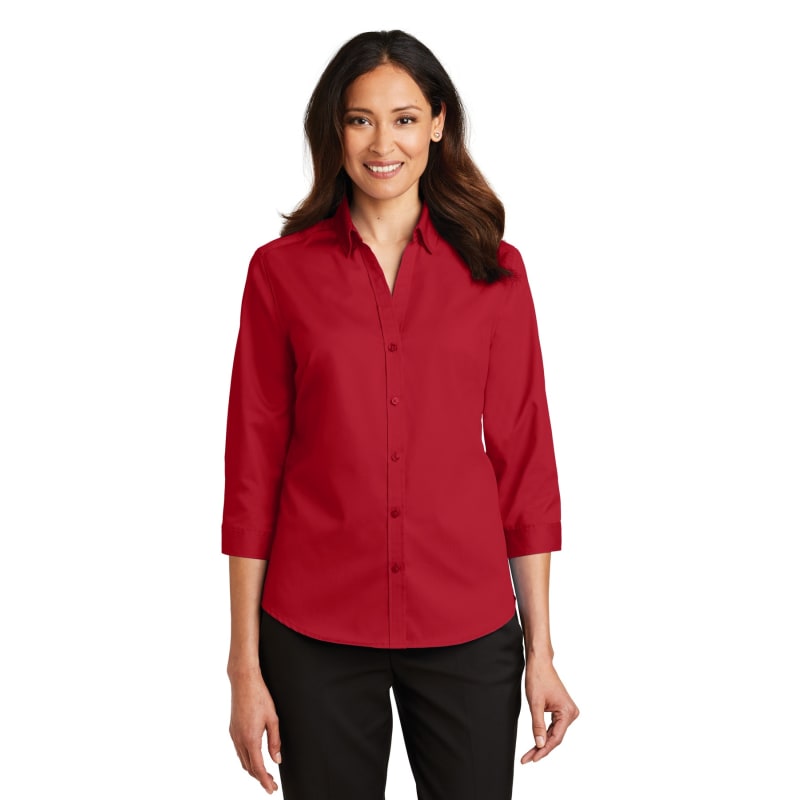 Port Authority Ladies 3/4-Sleeve SuperPro Twill Shirt. 4