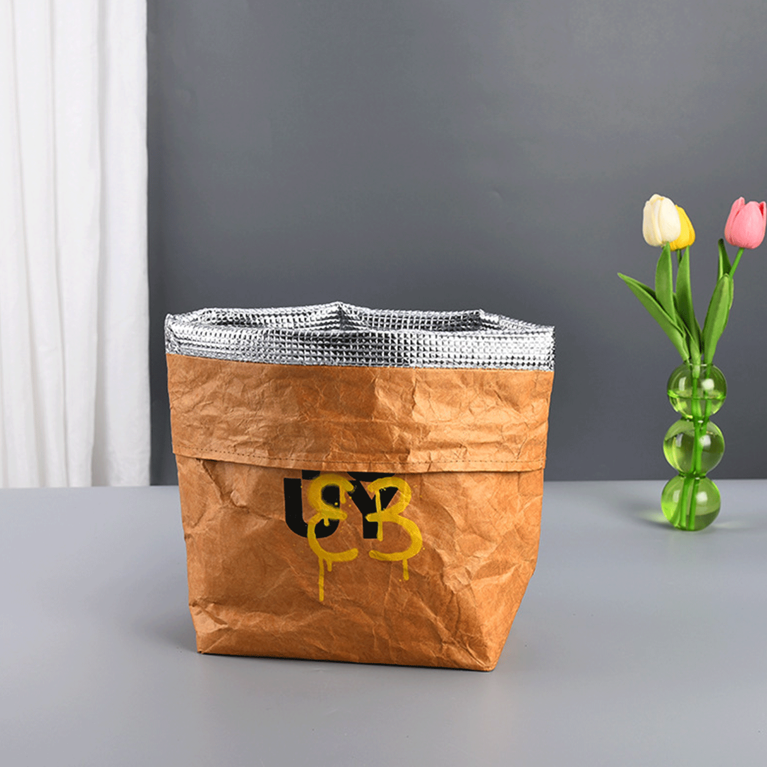 Waterproof Brown Portable Thermal Insulated Tyvek Paper Bags 4