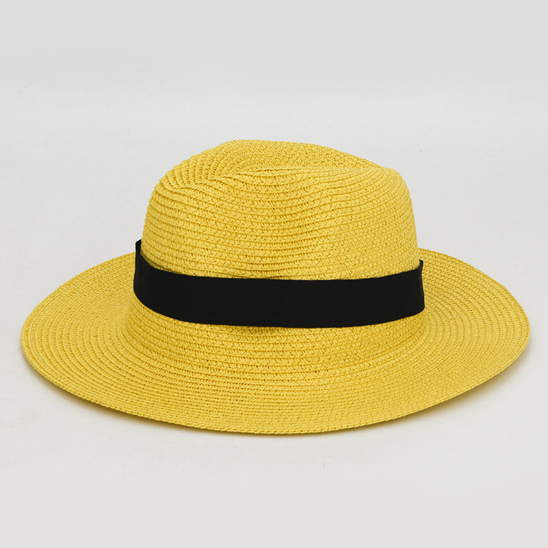 Wide Brim Straw Panama Fedora Beach Sun Hat 8