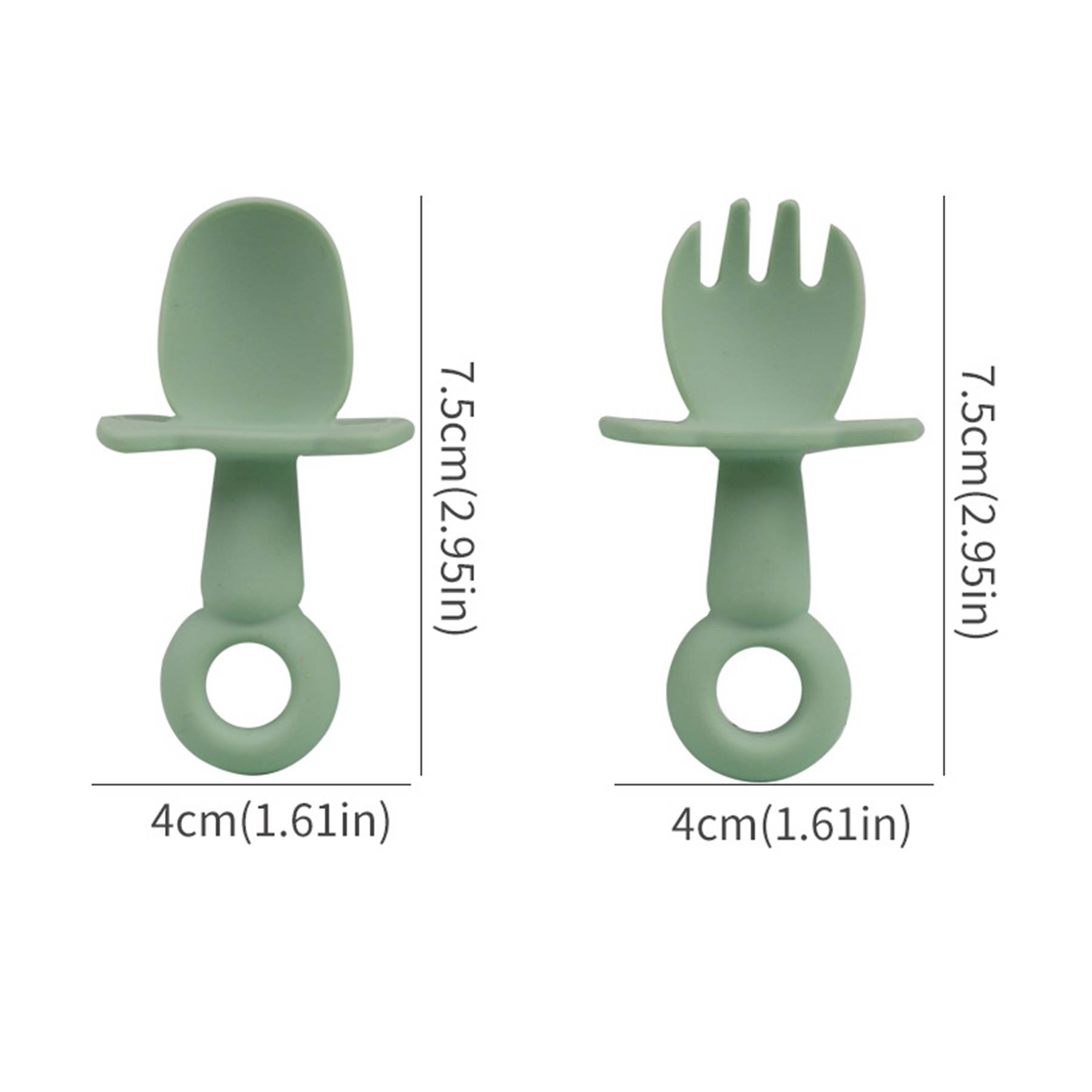 Silicone Baby Spoons Self Feeding and Forks 8
