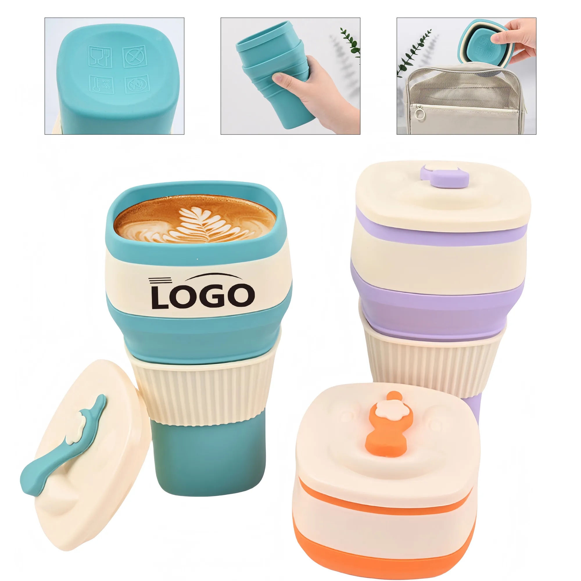 Collapsible Large-caliber Silicone Travel Mug