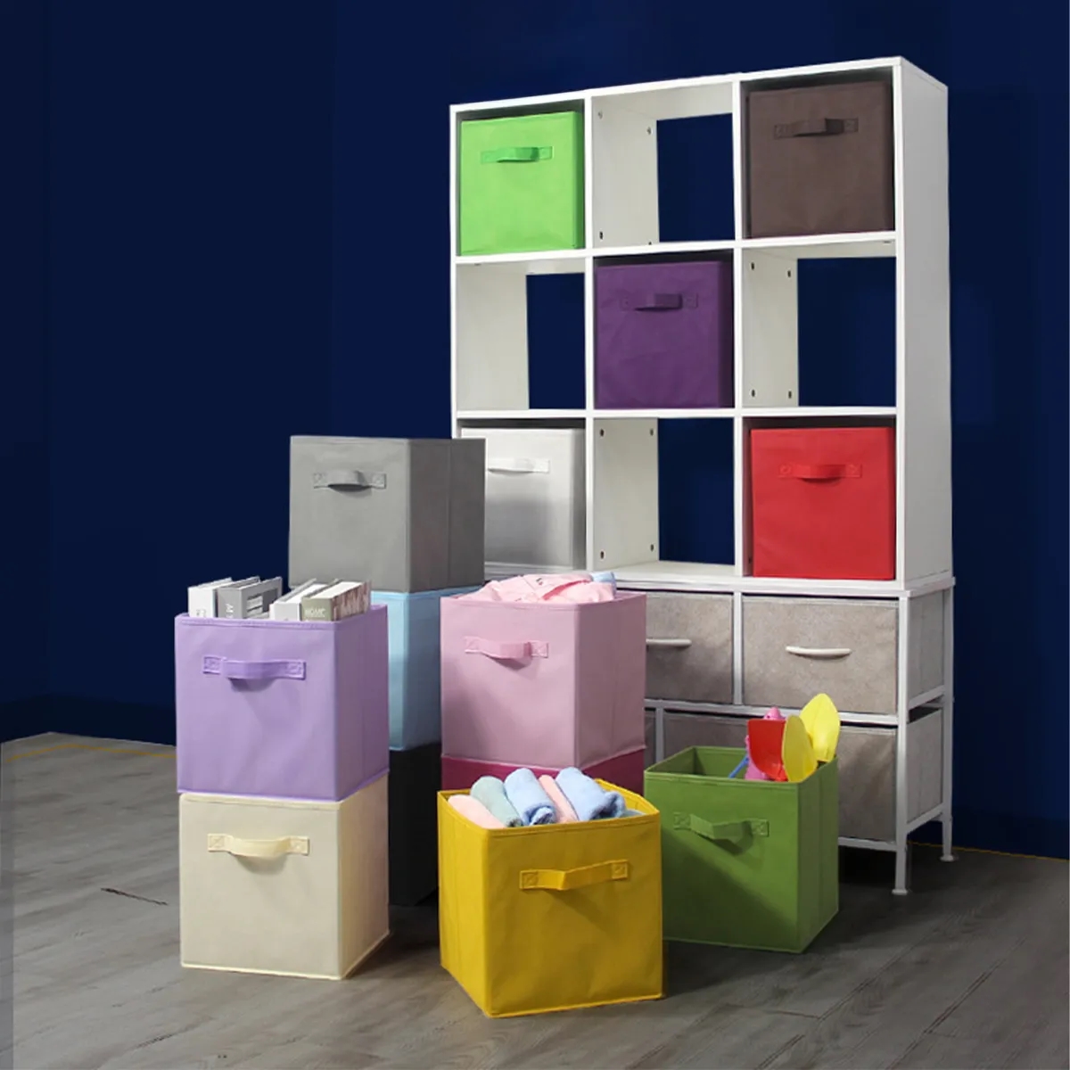 21L Foldable Fabric Storage Box Cube Drawer Folding Wardrobe 5