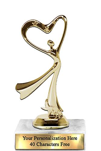 Trophy: 7", 2x3 white marble base, Modern Dance G 1