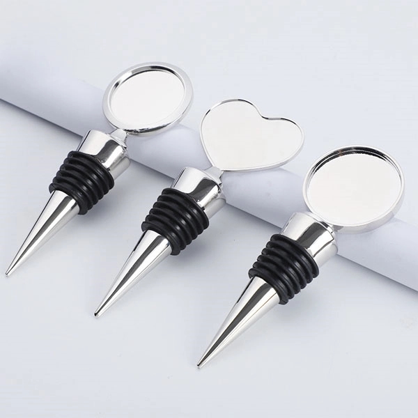 Round Epoxy Silver Wine Bottle Stopper 9