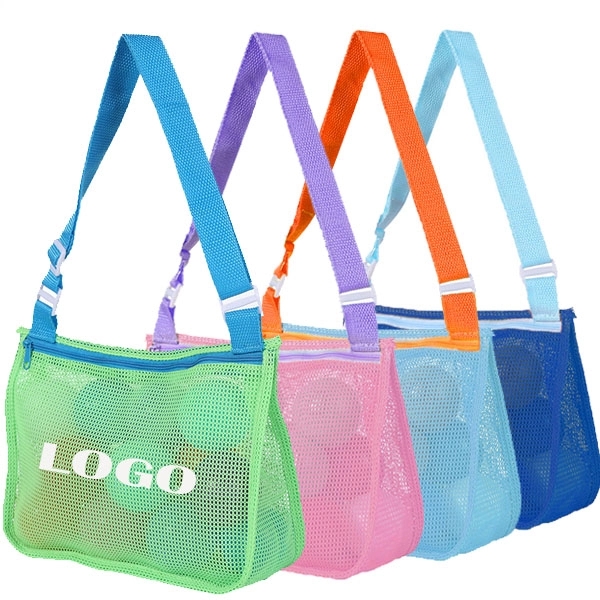 Summer Kids Mesh Beach Seashell Zipper Bag 2
