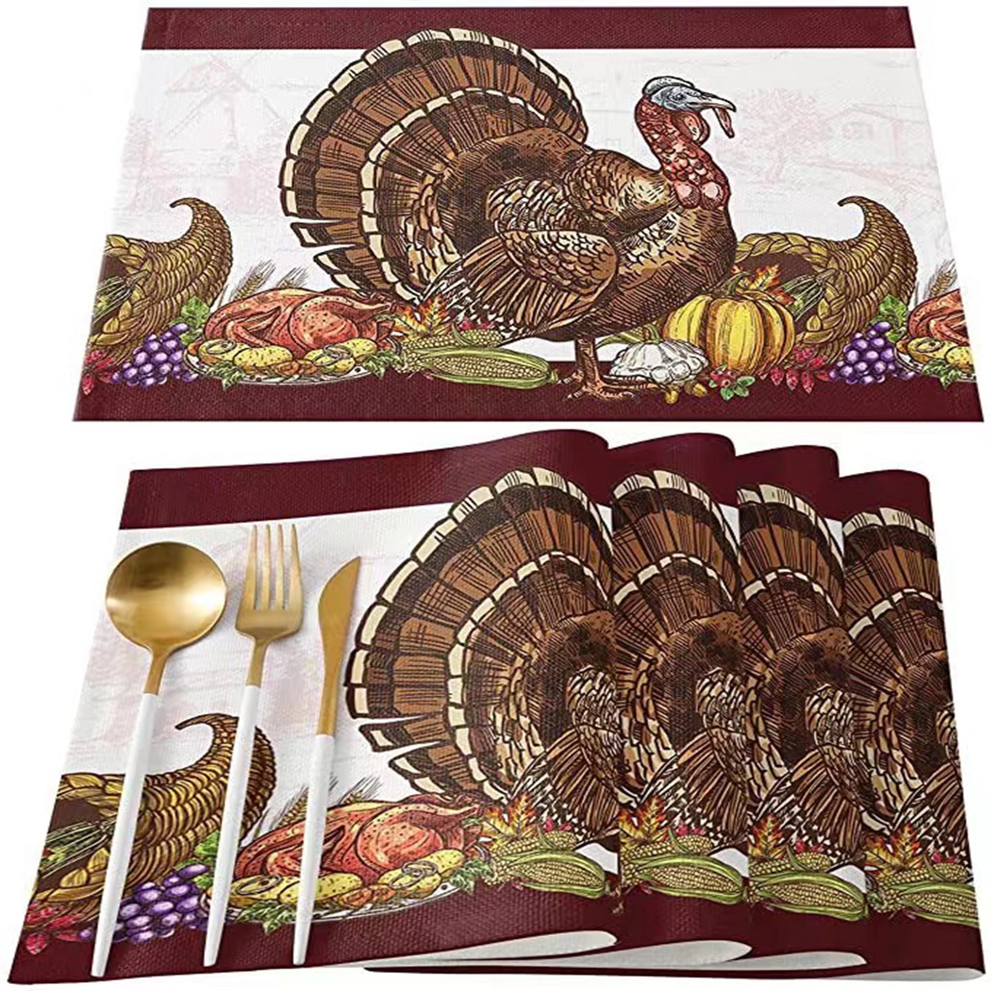 Decorations Natural Linen Placemats  of Dining Room 12