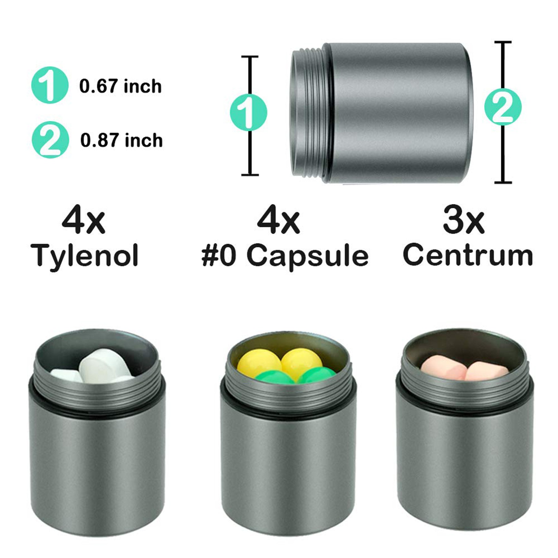 Waterproof Pill Box Keychain W/ Organizer 1