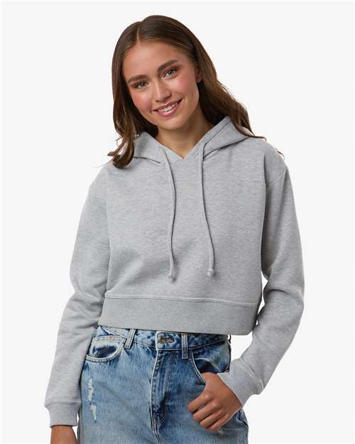 Women's Cropped Fleece Hooded Sweatshirt - BW5404 58