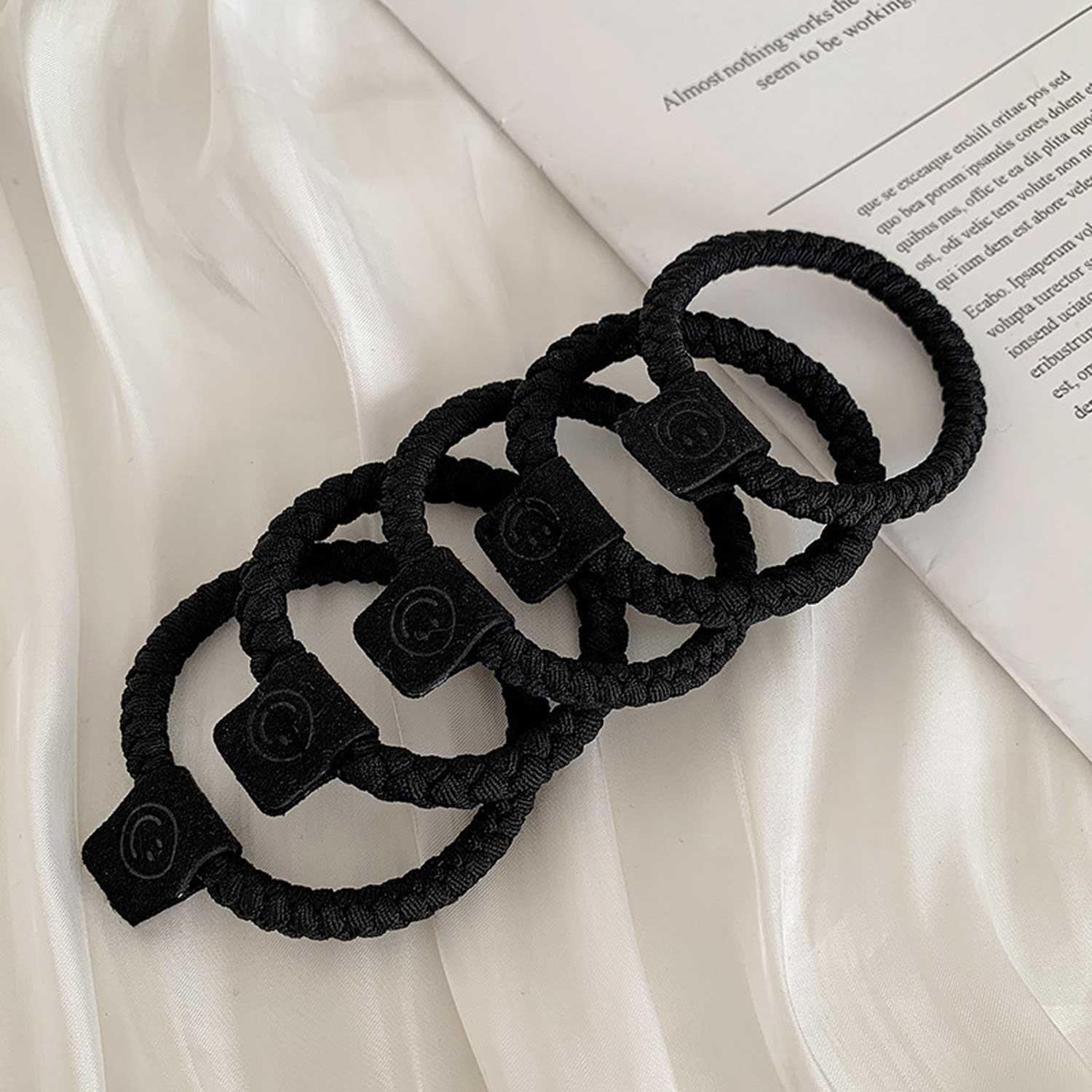 Custom Terry Cloth Seamless High-Elasticity Hair Ties 2