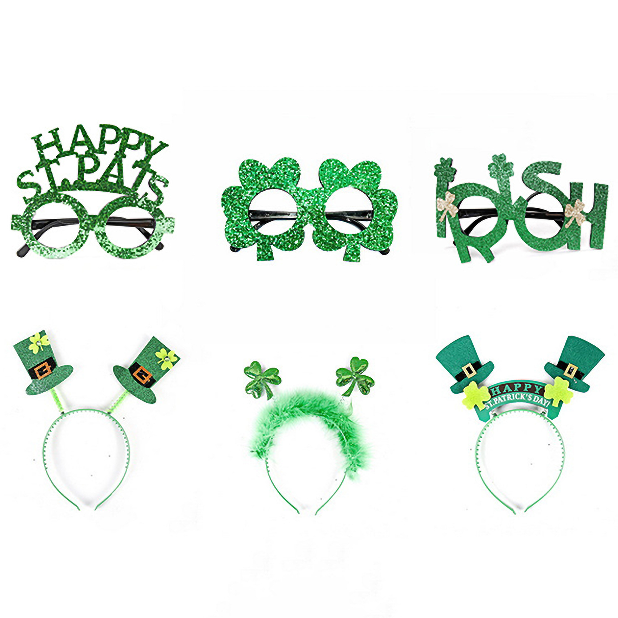 Shamrock Glasses Sequin Design Celebrations St Patrick's 8