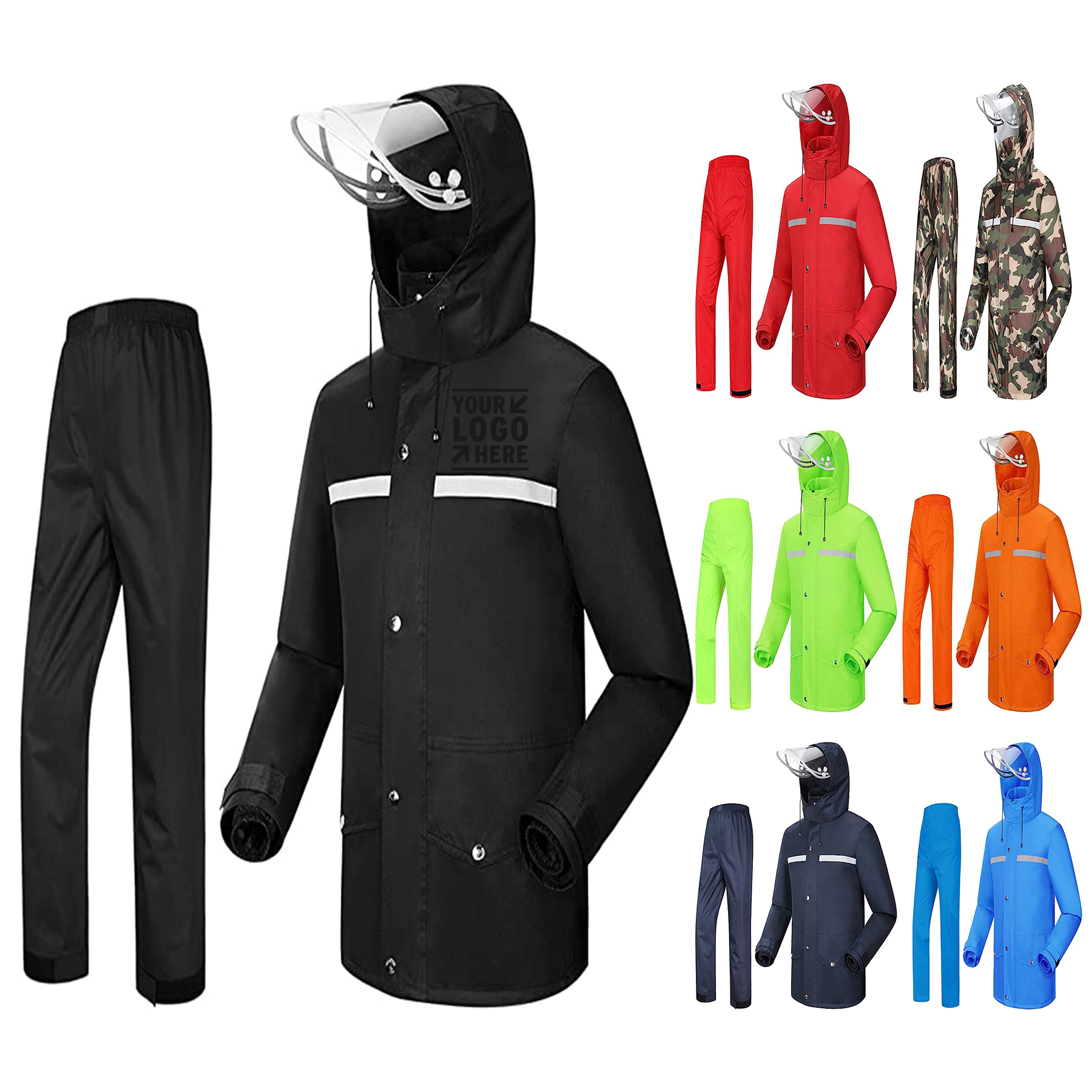 Rain Suit Jacket Trouser Suit Raincoat for Men Women 2