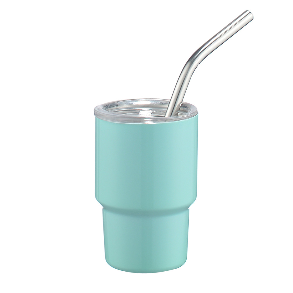 2oz Stainless Steel Tumbler Shot Glass with Lids and Straws 3