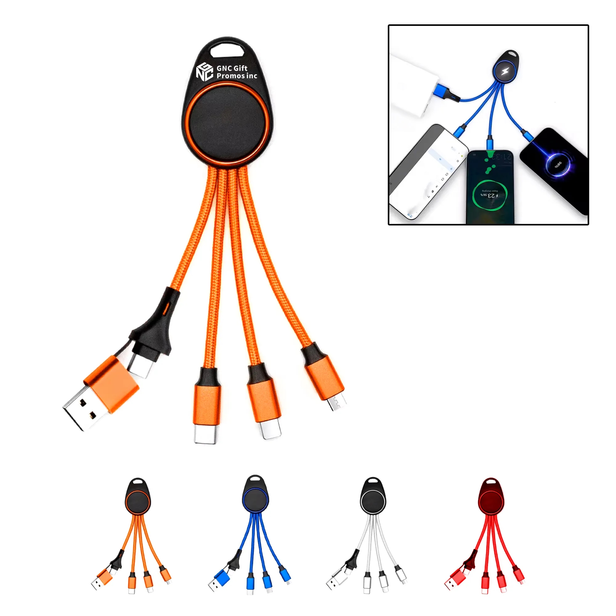 5 in 1 Braided Keychain Charging Cable Business Promotional 1