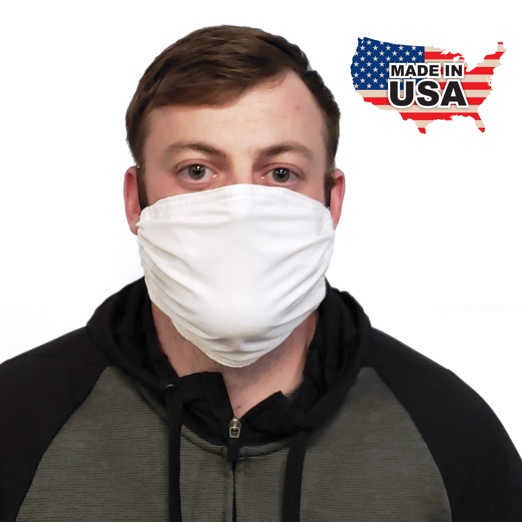 Premium White Fabric Face Mask 4