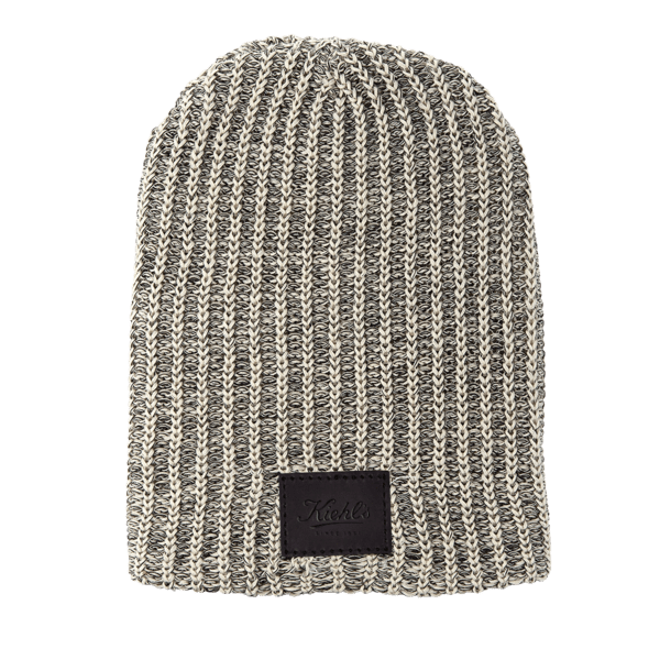 Haberdasher Knit Beanie with Leather Patch 2