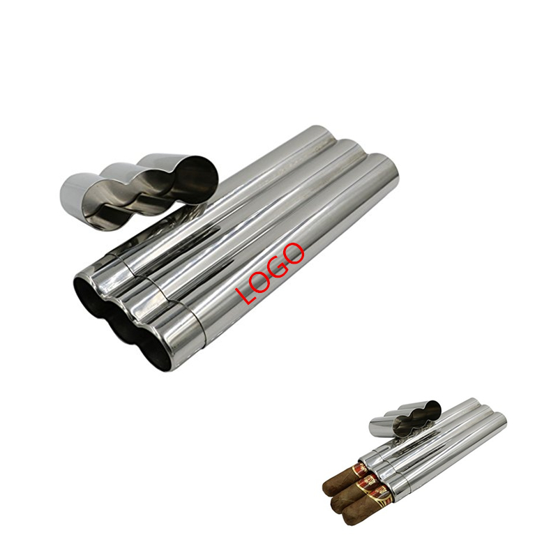 Stainless Steel Hip Flask Cigar Tube /Cigar Box/Cigar Case 1
