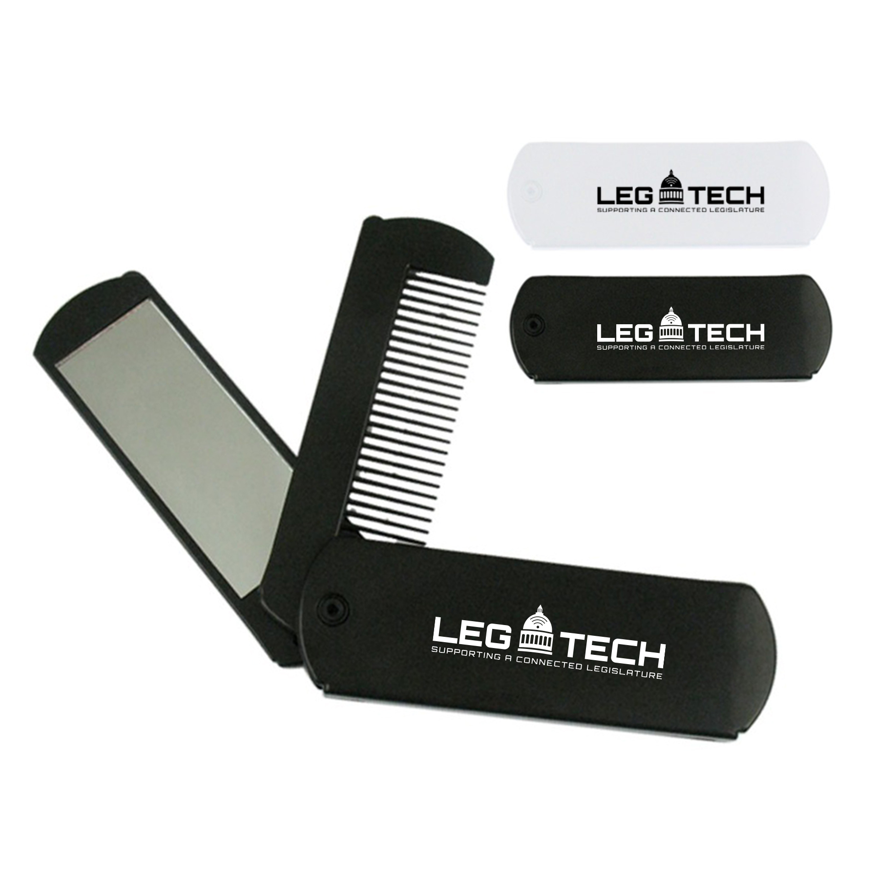 Pocket Swivel Hair Comb with Mirror 2