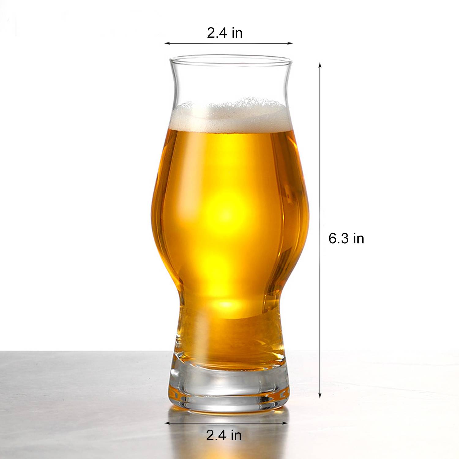 15oz Lead Free Clear Glass Beer Cup 3