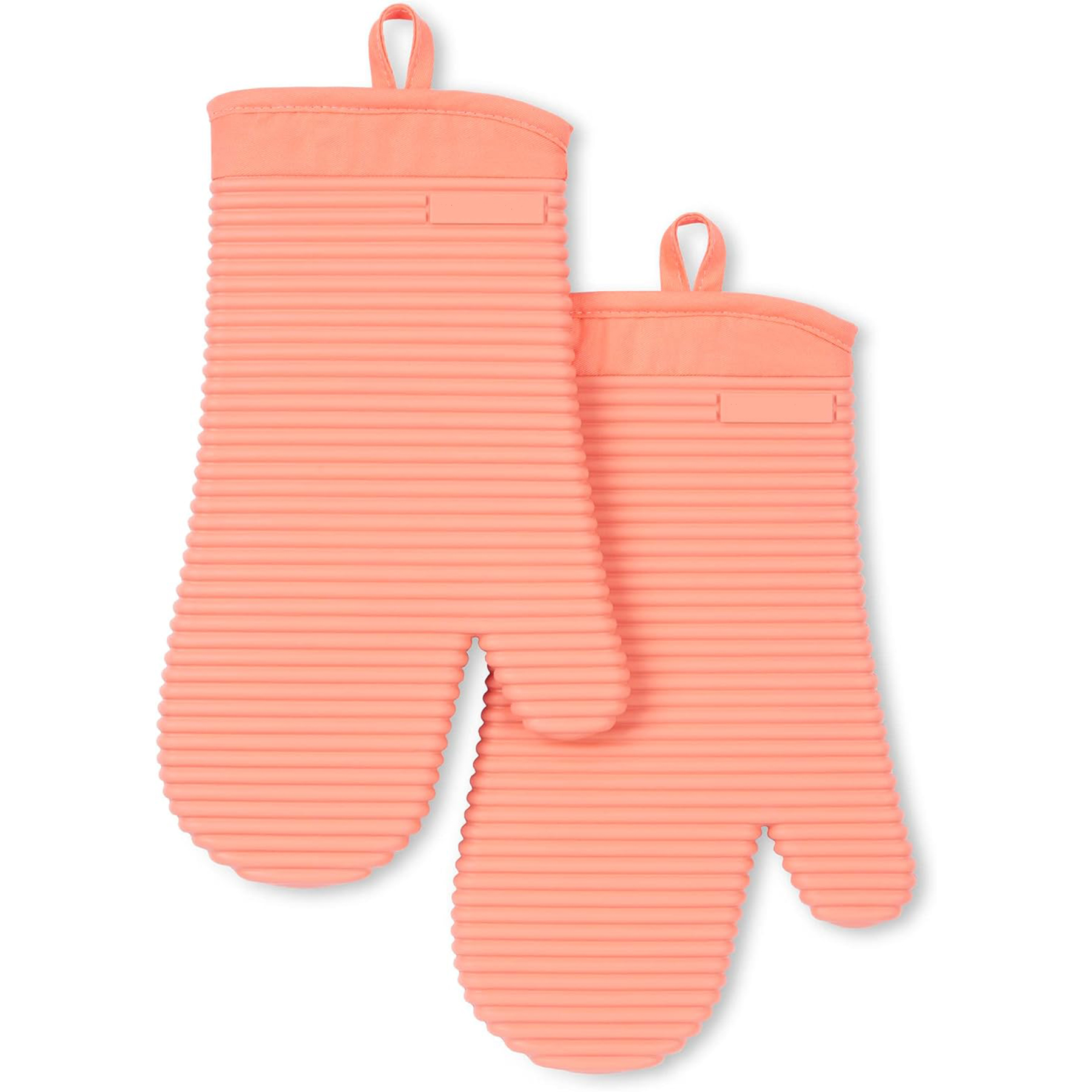 2 Pack Set Ribbed Soft Silicone Oven Mitts 17