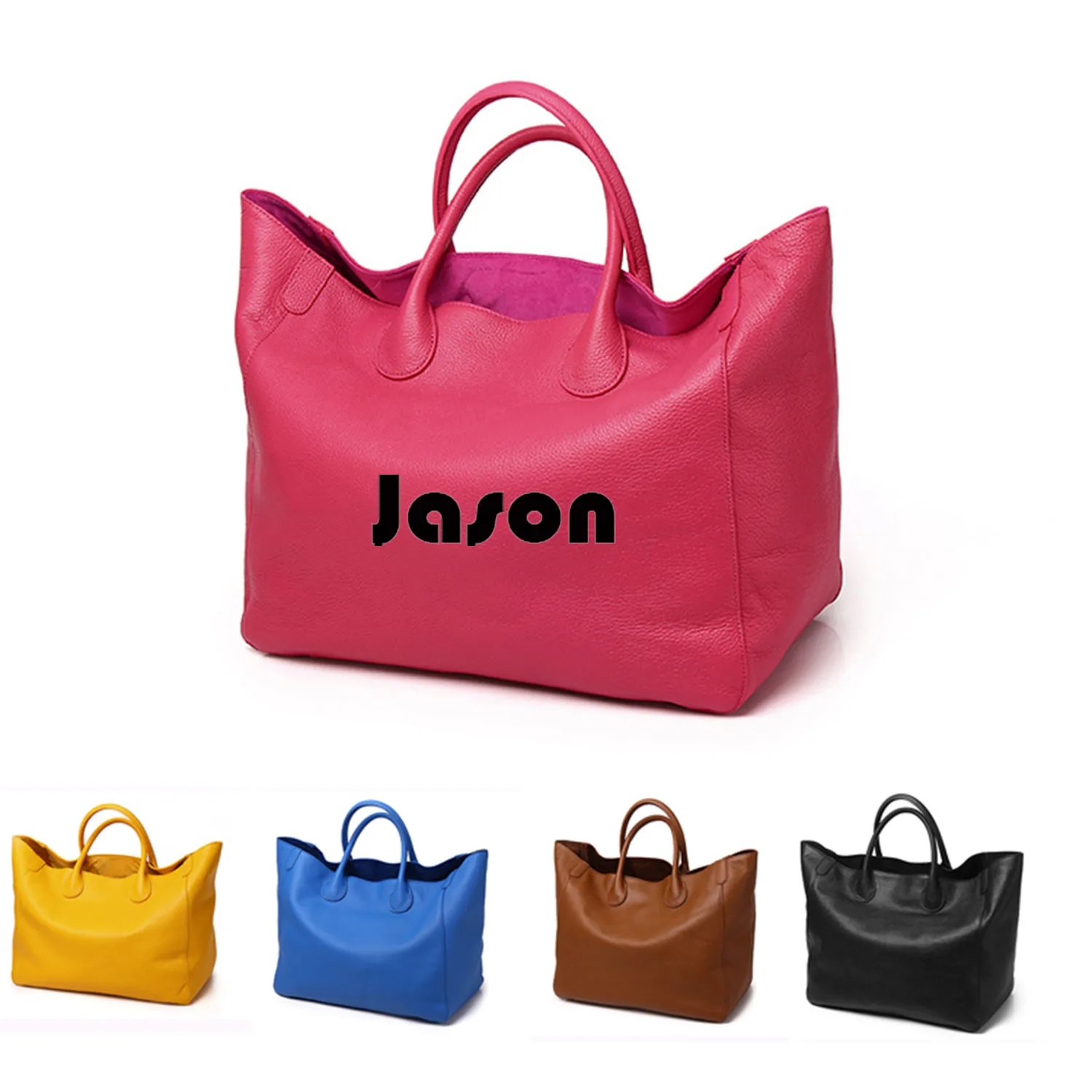 Genuine Leather Tote Bag, custom tote bag with logo imprint 6