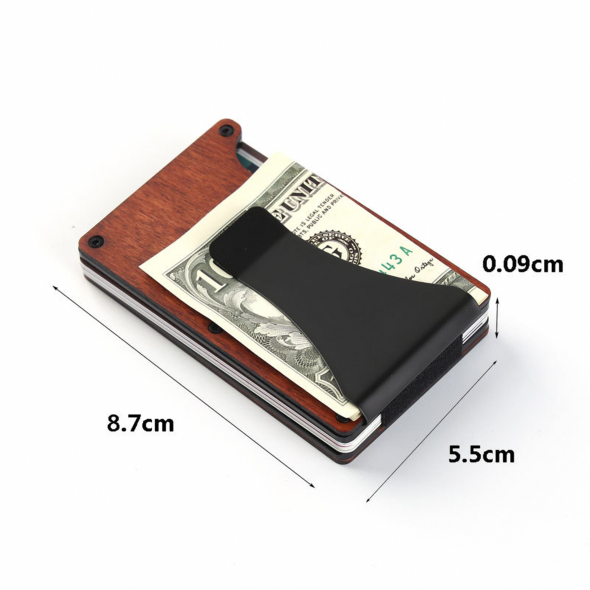 RFID Blocking Wood Wallet with Money Clip 2