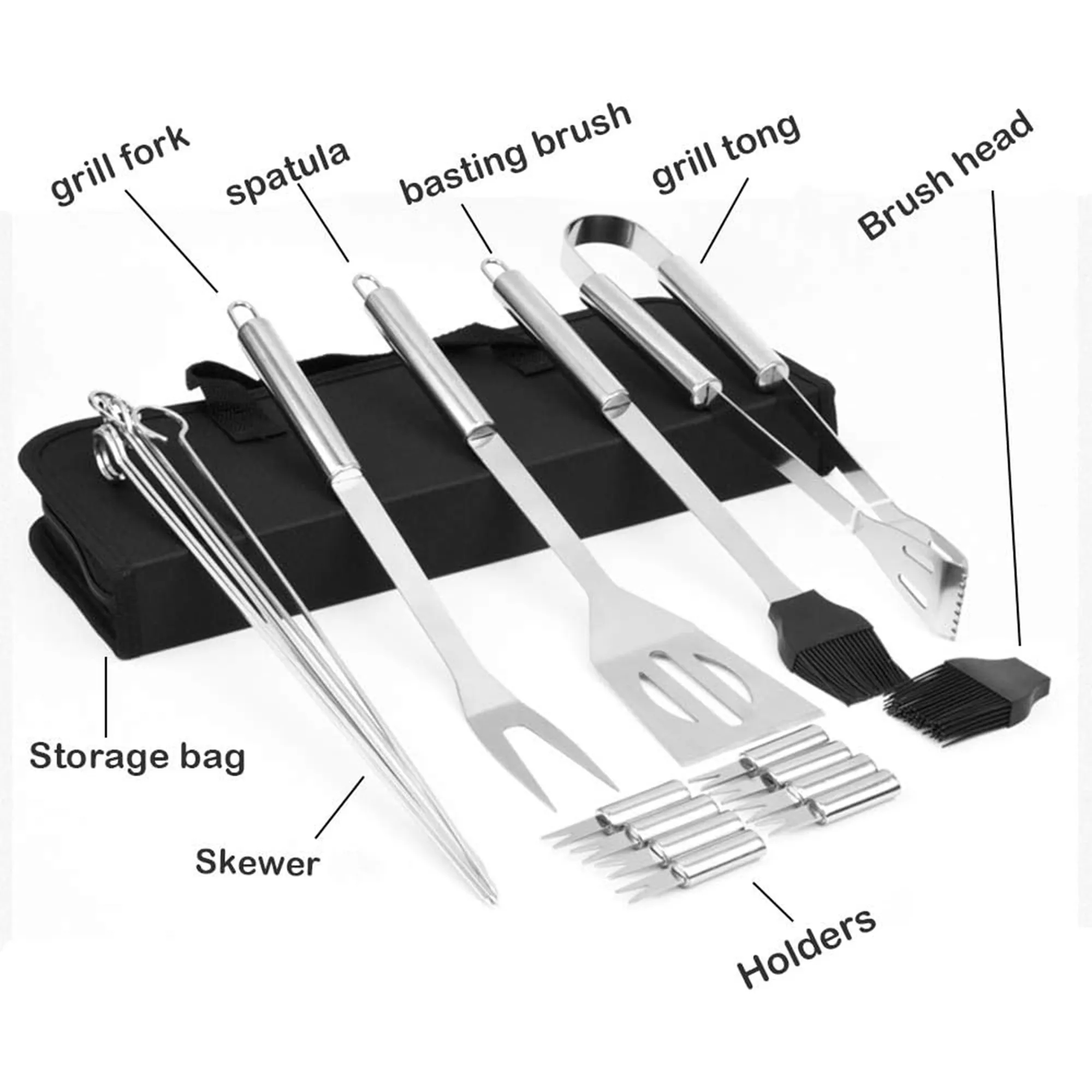Stainless Steel Barbeque Grilling Tool Set with Carry Bag 3