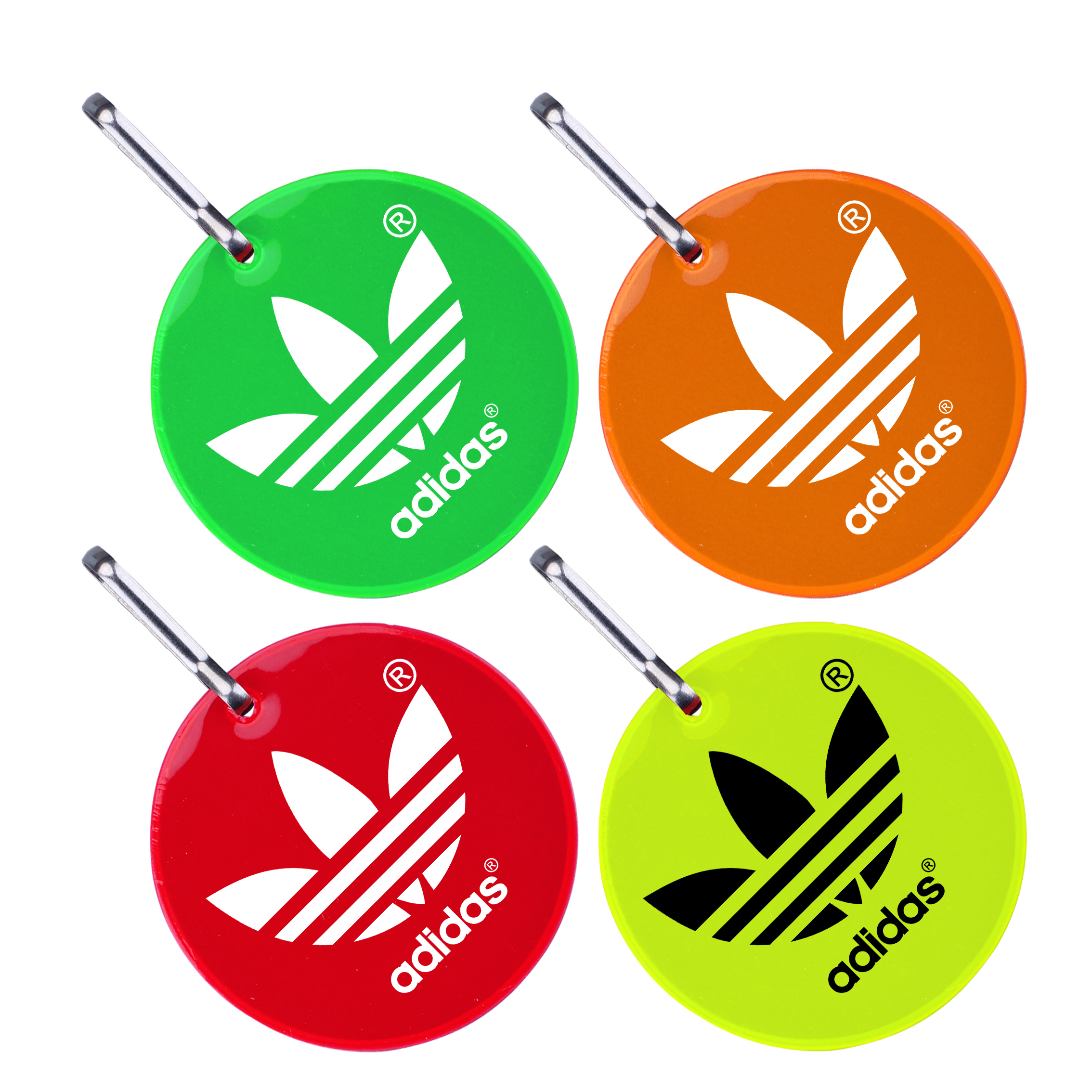 Round Shaped Safety Reflector Zipper Pull w/ Metal Clasp