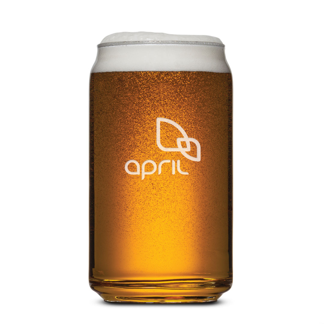 Beer Can Beer Glass - 16oz - Deep Etch