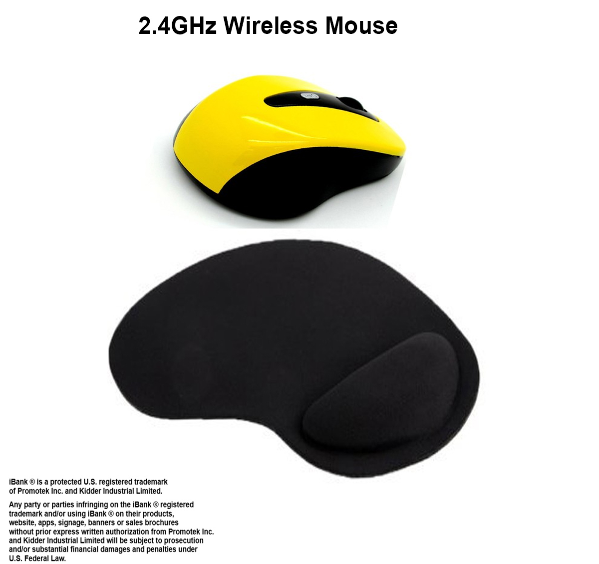 iBank ® 2.4GHz Wireless Mouse + Wrist Rest Mouse Pad 2
