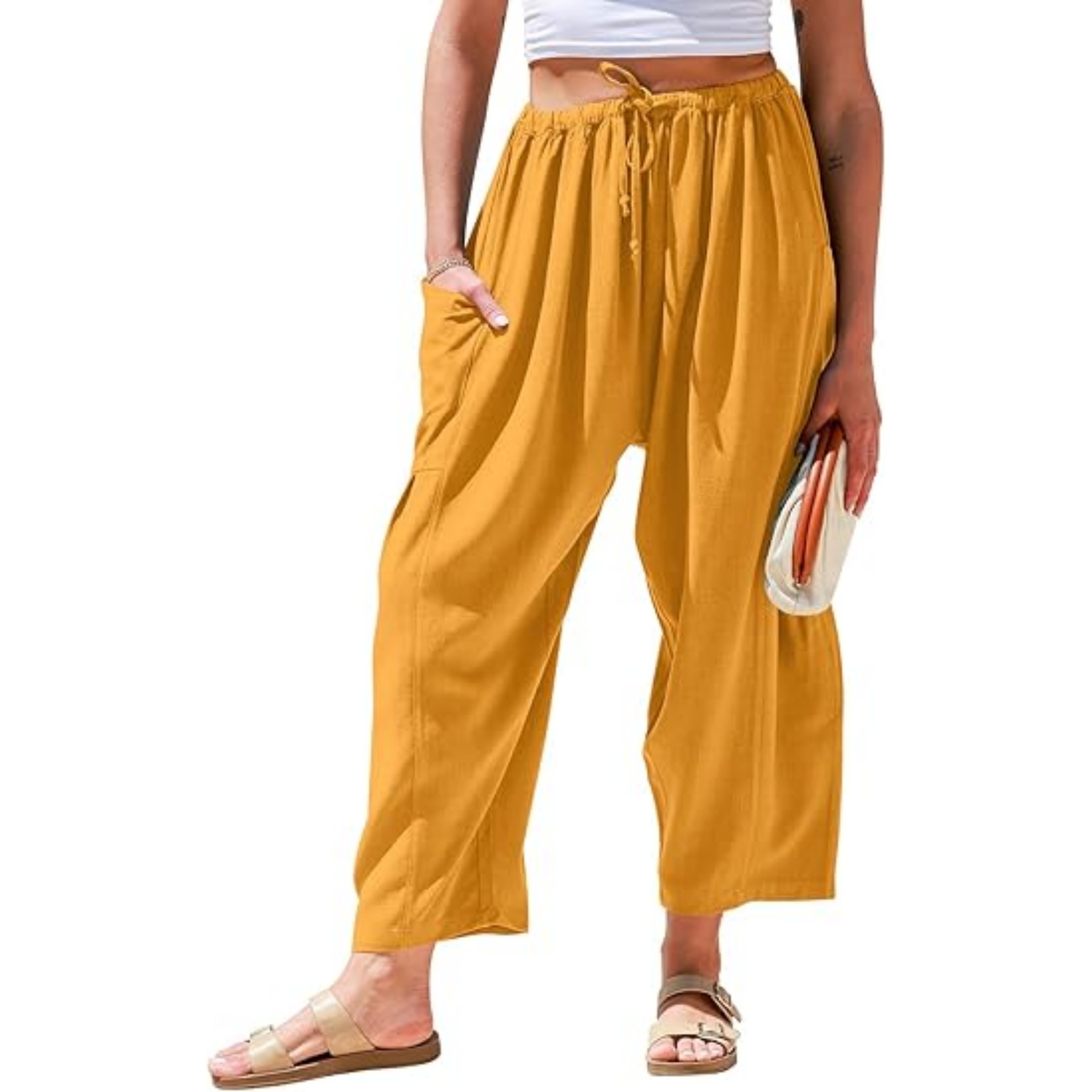 Women Linen Wide Leg Pants 18