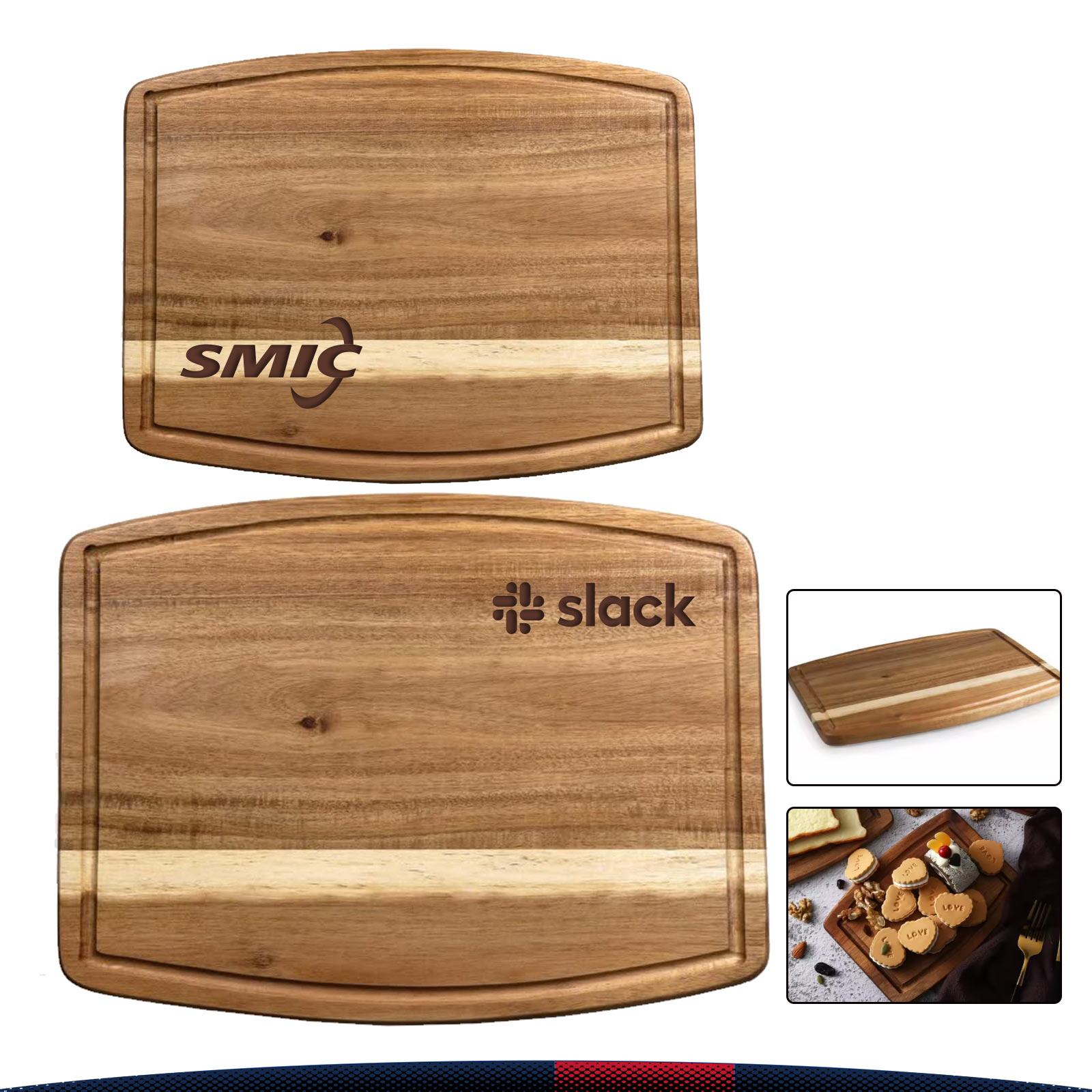Marnet Acacia Wood Curved Cutting Board 6