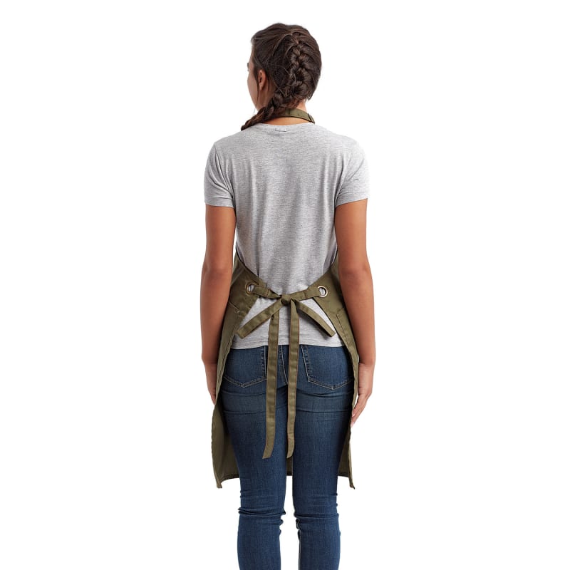Artisan Collection By Reprime Unisex 'Barley' Contrast Stitch Recycled Bib Apron 8