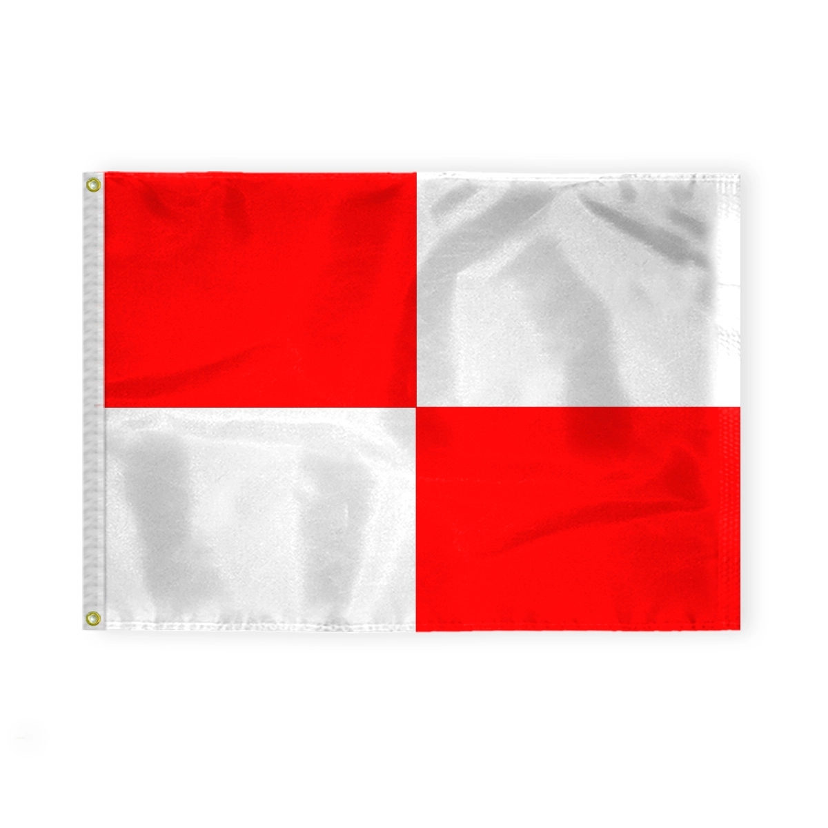 2.5'x3.3' 1ply Nylon Red & White Beach Safety Flag- Printed 1