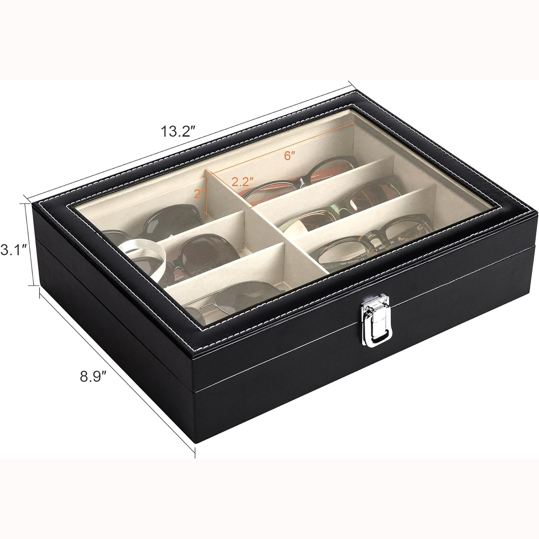 PU Leather Sunglasses Organizer 3