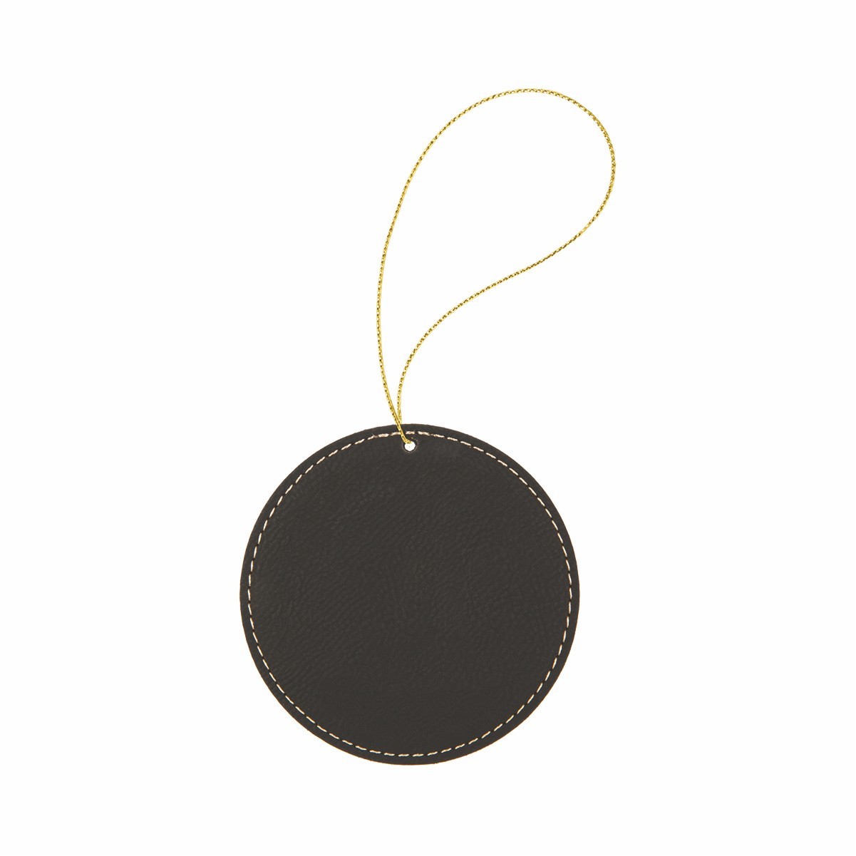 Black/Gold Leatherette Round Ornament 3