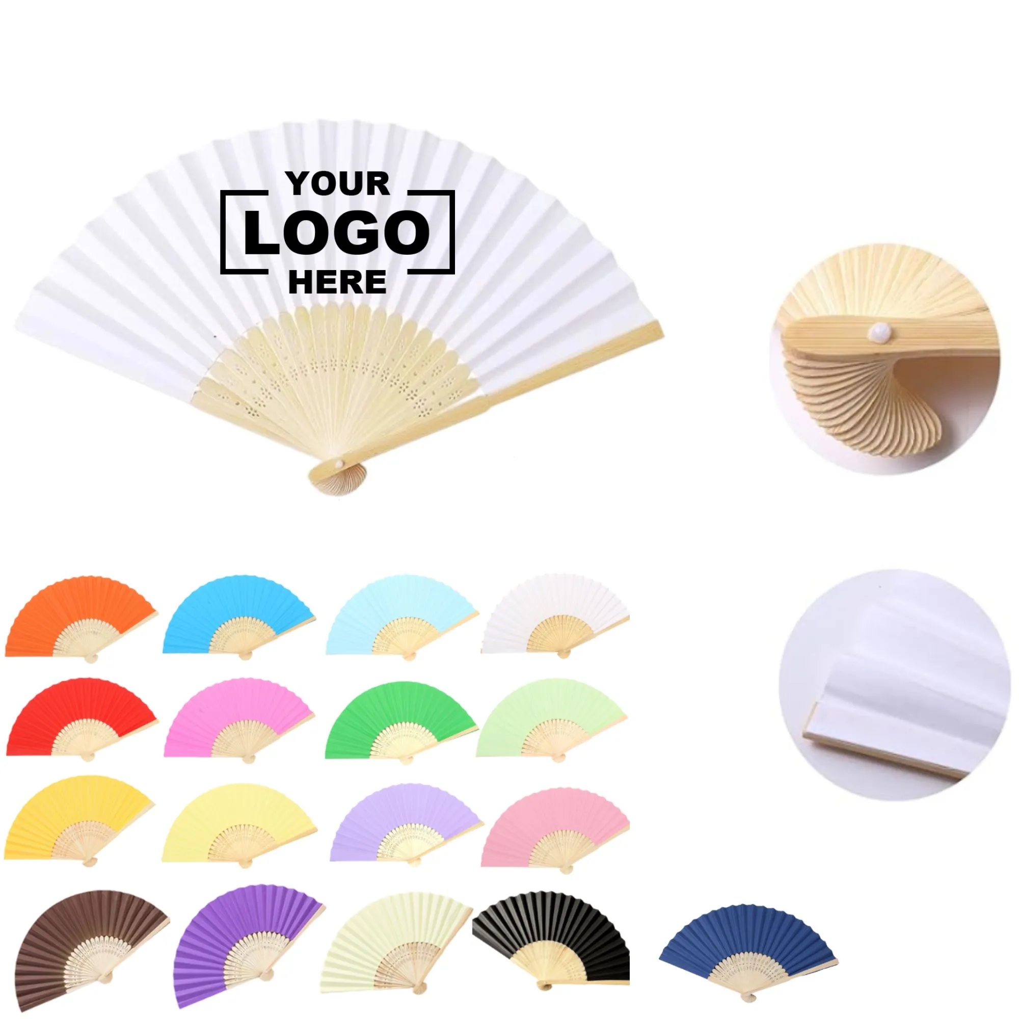 8-Inch Bamboo-Bone Cloth Fan Free Shipping