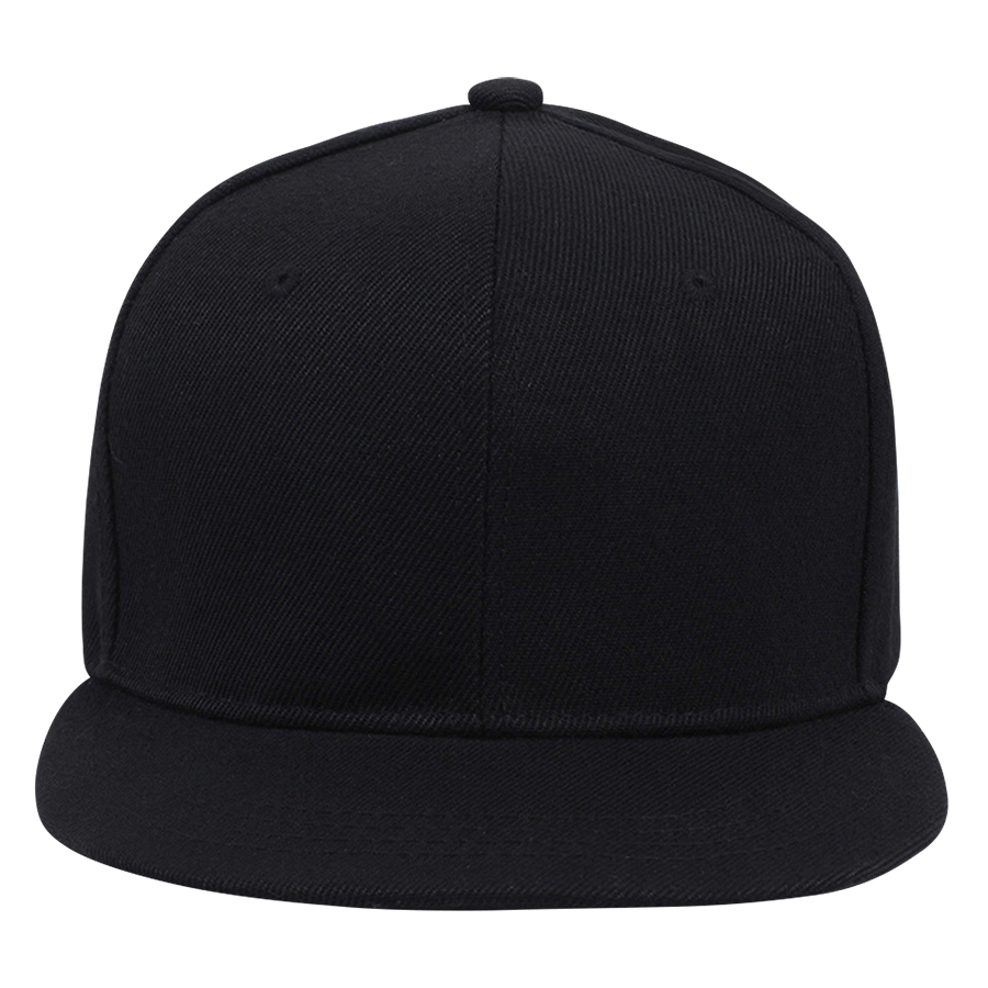 Stock Solid Color Polyester 6-Panel Flat Visor Cap 18