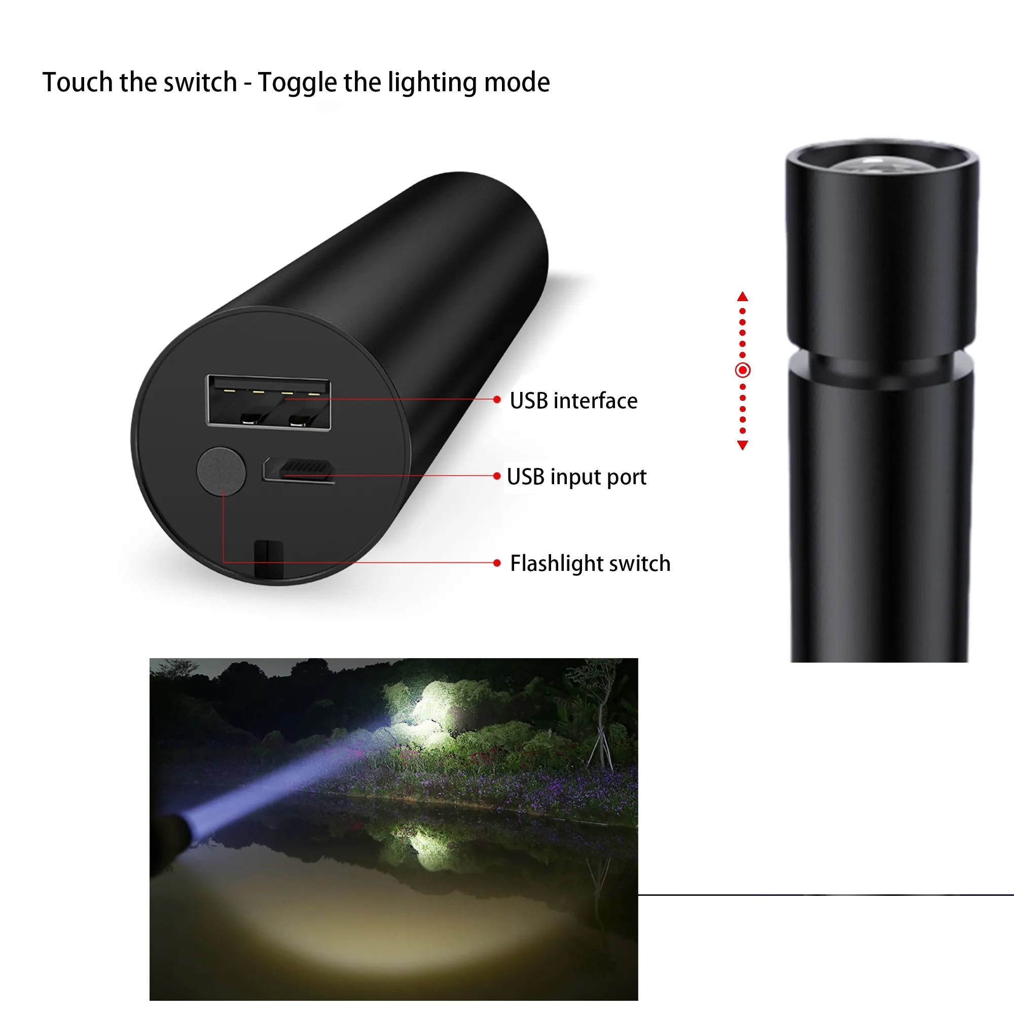 Outdoor 2-In-1 Flashlight Charging Bank MOQ 100PCS 2