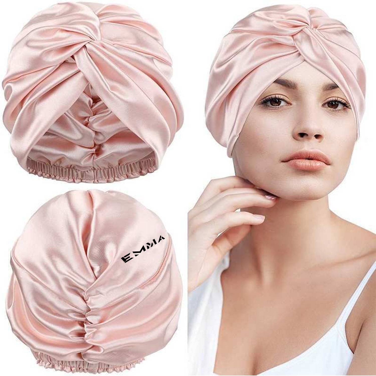 Smooth Stretch Satin Sleep Cap for Women Hair Care 2