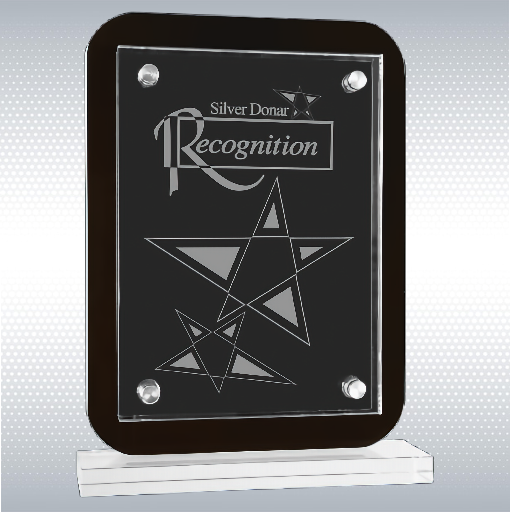 Black Floating Glass Standup Plaque (7 1/2" x 10") 2