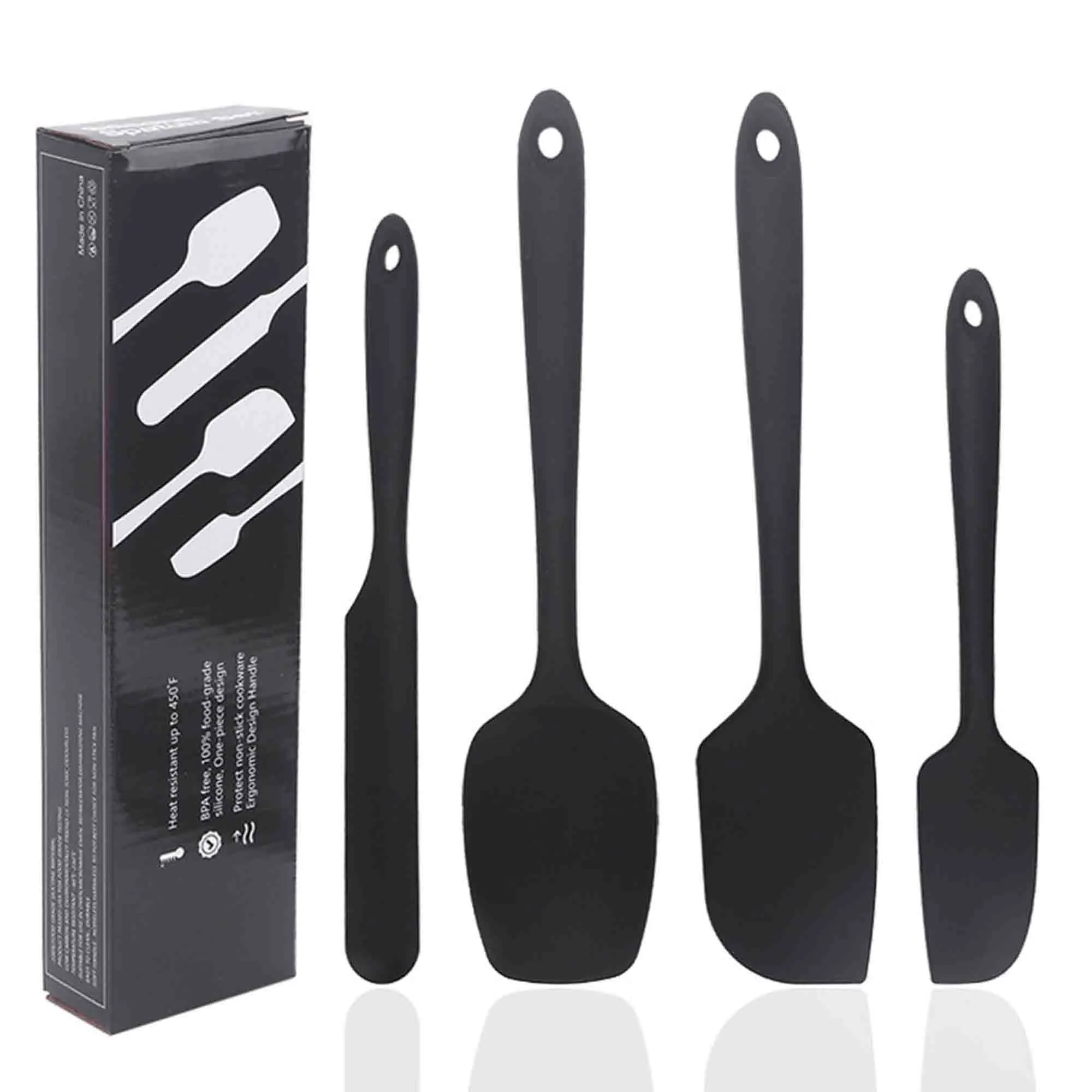 4 Pieces Silicone Food Grade Rubber Spatula Set 4