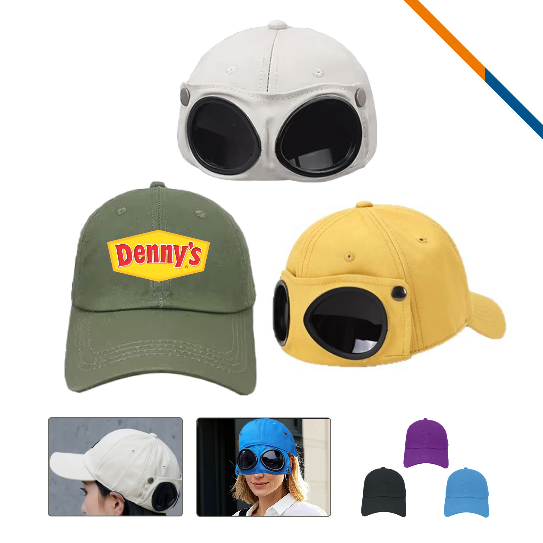 Topki 2in1 Pilot Sunglasses Baseball Cap 2