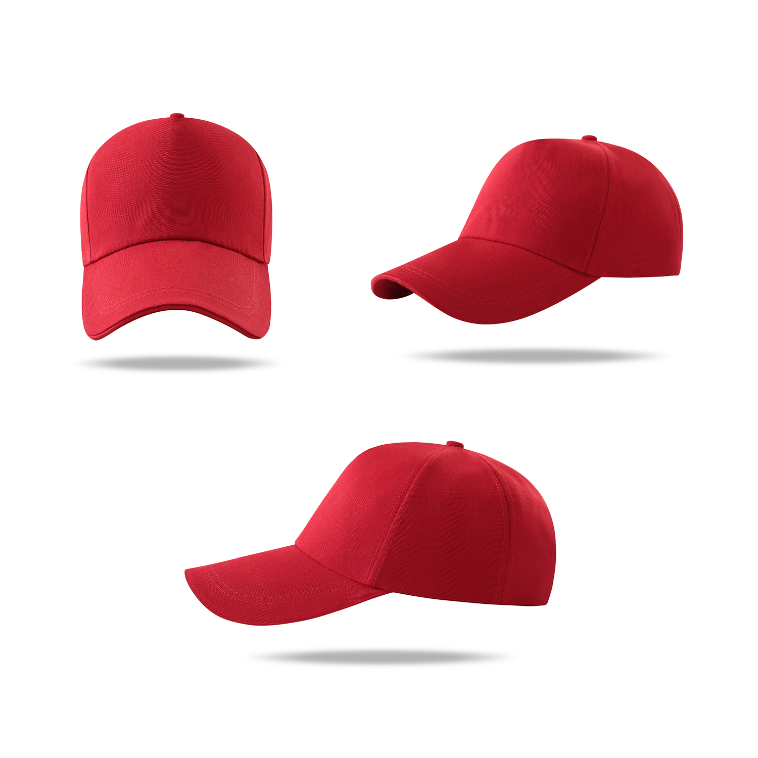 Stock Solid Color Poly Canvas 5 Panel Cap w/Double Buckle Back Fastener 7