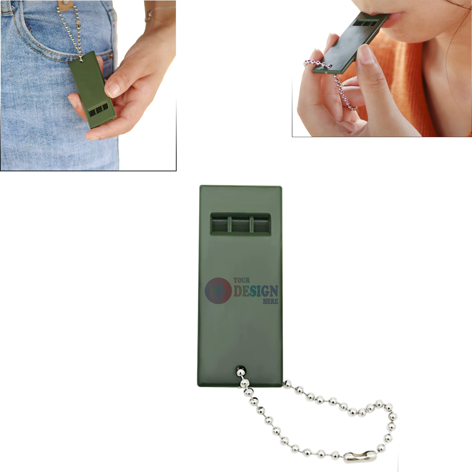 Three-Frequency Survival Whistle Keychain 1