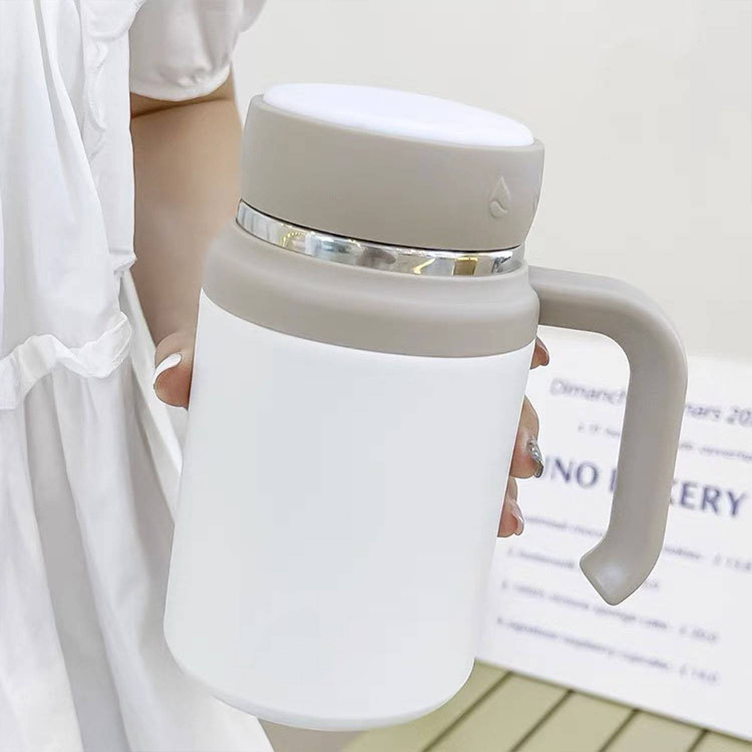 26.4oz Stainless steel office insulated cup with handle 5